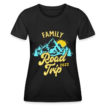 Sommerferien - Familien-Roadtrip 2023 - Frauen Funktions-T-Shirt - Schwarz - Vorne - AI Model Female 172 light (172cm)