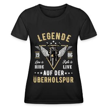 Motorrad Biker Motorradfahrer bike rentner zweirad - Frauen Funktions-T-Shirt - Schwarz - Vorne - AI Model Female 172 light (172cm)