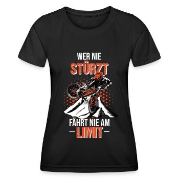 Motocross Dirt Bike Supermoto Supercross Crosser - Frauen Funktions-T-Shirt - Schwarz - Vorne - AI Model Female 172 light (172cm)