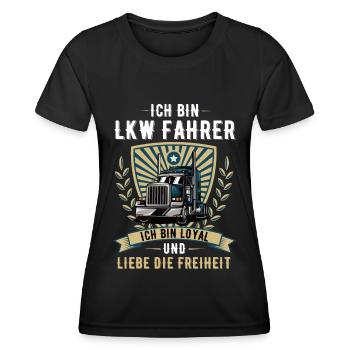 Lkw Trucker Fernfahrer Truck lkw fahrer brummi - Frauen Funktions-T-Shirt - Schwarz - Vorne - AI Model Female 172 light (172cm)