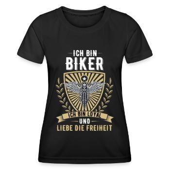 Motorrad Biker Motorradfahrer Chopper Motorräder - Frauen Funktions-T-Shirt - Schwarz - Vorne - AI Model Female 172 light (172cm)