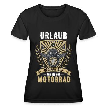 Motorrad Biker Motorradfahrer Chopper Rocker - Frauen Funktions-T-Shirt - Schwarz - Vorne - AI Model Female 172 light (172cm)