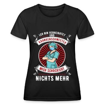 Krankenschwester Krankenpflegerin Pflegefachkraft - Frauen Funktions-T-Shirt - Schwarz - Vorne - AI Model Female 172 light (172cm)