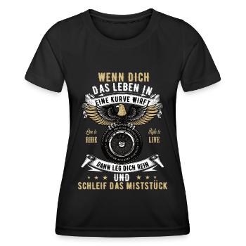 Motorrad Biker Motorradfahrer bike Rocker Rentner - Frauen Funktions-T-Shirt - Schwarz - Vorne - AI Model Female 172 light (172cm)