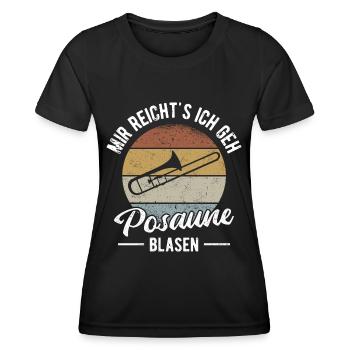 Posaunist Musiker Posaune Orchester Blasmusik - Frauen Funktions-T-Shirt - Schwarz - Vorne - AI Model Female 172 light (172cm)