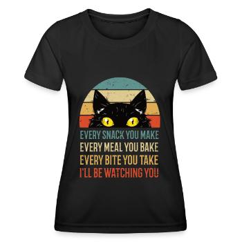 Chat Chaton Chats Chat Amant Chat Ami - T-shirt sport Femme - noir - Devant - AI Model Female 172 light (172cm)