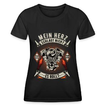 Motorrad Motorradfahrer Motorradverein Motorradfan - Frauen Funktions-T-Shirt - Schwarz - Vorne - AI Model Female 172 light (172cm)