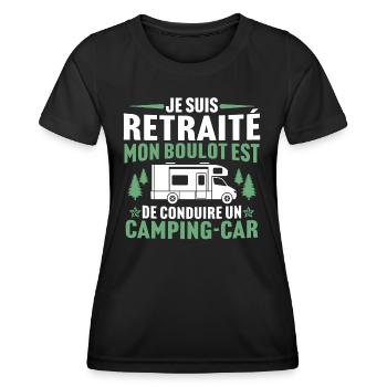 je suis retraité camping-car t-shirt camping - T-shirt sport Femme - noir - Devant - AI Model Female 172 light (172cm)