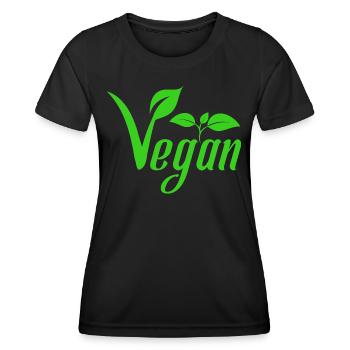 Végétalien avec les feuilles pour le végétal végétalien - T-shirt sport Femme - noir - Devant - AI Model Female 172 light (172cm)