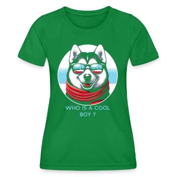 Coole Husky-Vitrine - Frauen Funktions-T-Shirt - Kelly Green - Vorne - AI Model Female 172 dark (172cm)