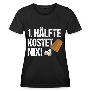 1. Hälfte Kostet Nix Schocken Würfelspiel Knobeln - Frauen Funktions-T-Shirt - Schwarz - Vorne - AI Model Female 172 light (172cm)