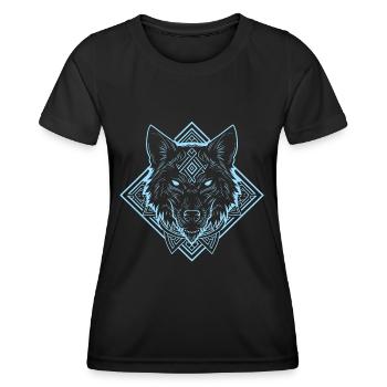 Fenrir - Loup de la mythologie nordique - T-shirt sport Femme - noir - Devant - AI Model Female 172 light (172cm)