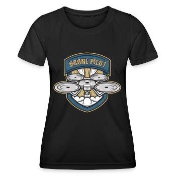 Drone Drone Pilot Drones quadcopter drone - Women's Functional T-Shirt - black - Front - AI Model Female 172 light (172cm)