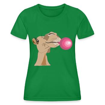 Kameldame mit Kaugummi - Frauen Funktions-T-Shirt - Kelly Green - Vorne - AI Model Female 172 dark (172cm)