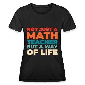 Professeur de mathématiques Professeur de mathématiques - T-shirt sport Femme - noir - Devant - AI Model Female 172 light (172cm)