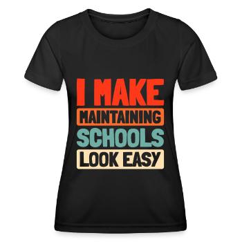 Administrateur de l’école - T-shirt sport Femme - noir - Devant - AI Model Female 172 light (172cm)