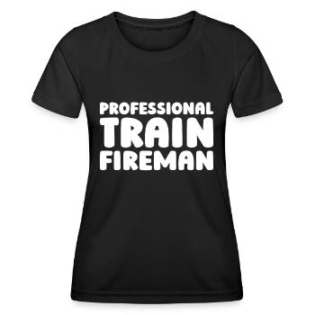 Formation des pompiers - T-shirt sport Femme - noir - Devant - AI Model Female 172 light (172cm)
