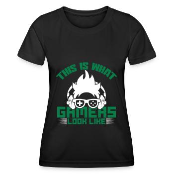 gamer look like - Frauen Funktions-T-Shirt - Schwarz - Vorne - AI Model Female 172 light (172cm)
