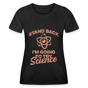 atome scientifique - T-shirt sport Femme - noir - Devant - AI Model Female 172 light (172cm)