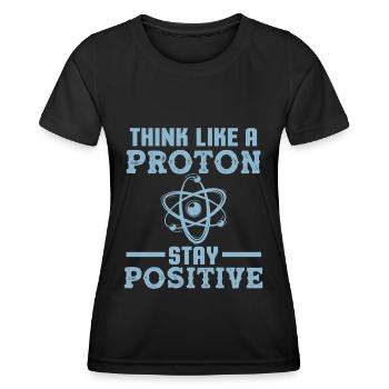 science de l’atome de proton - T-shirt sport Femme - noir - Devant - AI Model Female 172 light (172cm)