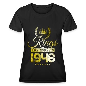 kings are born 1948 - Women's Functional T-Shirt - black - Front - AI Model Female 172 light (172cm)