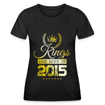 kings are born 2015 - Frauen Funktions-T-Shirt - Schwarz - Vorne - AI Model Female 172 light (172cm)