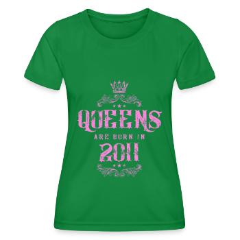 born in 2011 - Women's Functional T-Shirt - kelly green - Front - AI Model Female 172 dark (172cm)