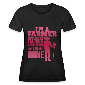 Je suis agriculteur - T-shirt sport Femme - noir - Devant - AI Model Female 172 light (172cm)