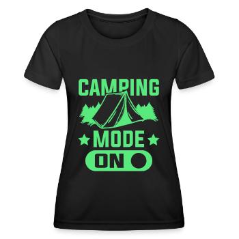 mode camping - T-shirt sport Femme - noir - Devant - AI Model Female 172 light (172cm)