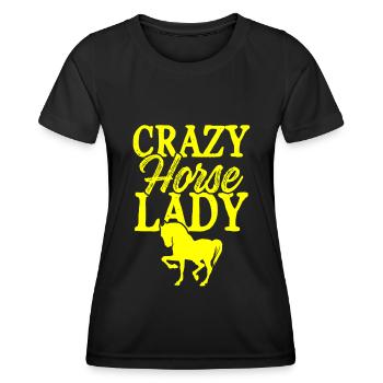 verrückte pferde lady - Frauen Funktions-T-Shirt - Schwarz - Vorne - AI Model Female 172 light (172cm)