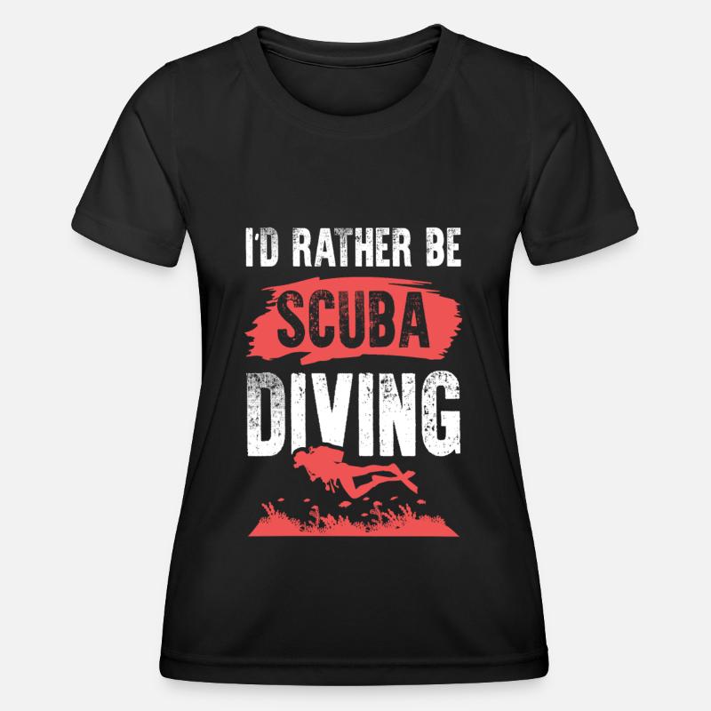 Diving scuba diving - Women's Functional T-Shirt - black