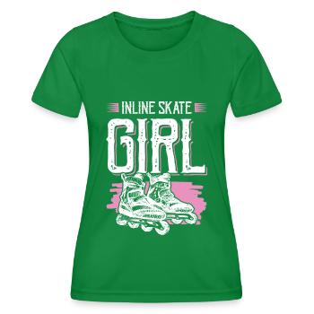 skate inline mädchen - Frauen Funktions-T-Shirt - Kelly Green - Vorne - AI Model Female 172 dark (172cm)