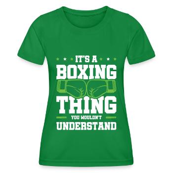 Gants de boxe - T-shirt sport Femme - vert - Devant - AI Model Female 172 dark (172cm)