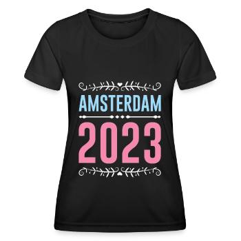 Amsterdam 2023 - Frauen Funktions-T-Shirt - Schwarz - Vorne - AI Model Female 172 light (172cm)