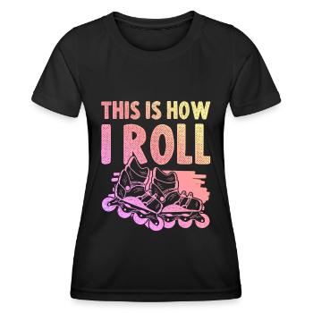 skater inline - Frauen Funktions-T-Shirt - Schwarz - Vorne - AI Model Female 172 light (172cm)