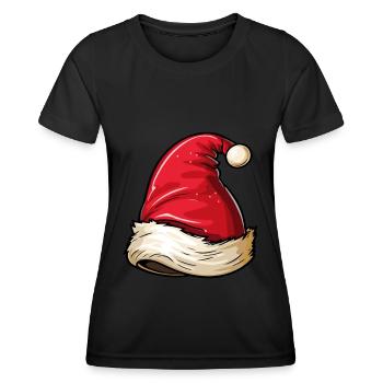 Chapeau de Père Noël chapeau - T-shirt sport Femme - noir - Devant - AI Model Female 172 light (172cm)