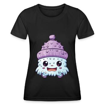 Winter Eskimo Comic Winterlich - Frauen Funktions-T-Shirt - Schwarz - Vorne - AI Model Female 172 light (172cm)