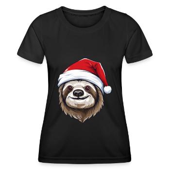 Sloth Christmas Animal Head - Women's Functional T-Shirt - black - Front - AI Model Female 172 light (172cm)