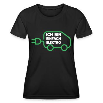 Ich bin einfach Elektro lustige Elektroauto Sprüch - Frauen Funktions-T-Shirt - Schwarz - Vorne - AI Model Female 172 light (172cm)