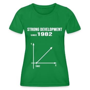 1982 birthday anniversary strong development - Women's Functional T-Shirt - kelly green - Front - AI Model Female 172 dark (172cm)