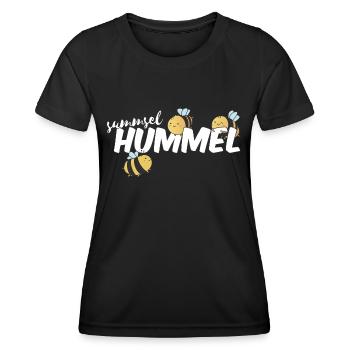 Summsel Hummel Tier niedliche Hummel - Frauen Funktions-T-Shirt - Schwarz - Vorne - AI Model Female 172 light (172cm)