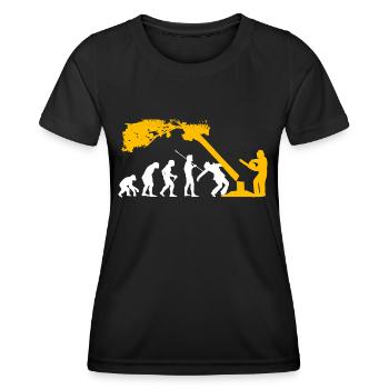 lustiges Holzfäller Bäume fällen Forst Kettensäge - Frauen Funktions-T-Shirt - Schwarz - Vorne - AI Model Female 172 light (172cm)