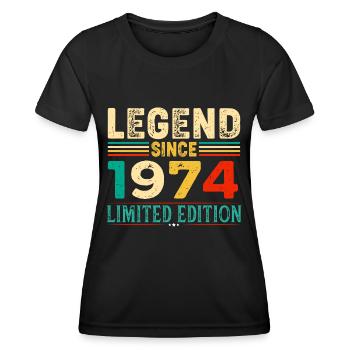 Legend Since 1974 Birthday 50 Years born in 1974 - Frauen Funktions-T-Shirt - Schwarz - Vorne - AI Model Female 172 light (172cm)