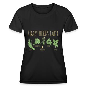 Kräuter Design für eine Gärtnerin - Frauen Funktions-T-Shirt - Schwarz - Vorne - AI Model Female 172 light (172cm)