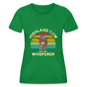 Highland Cow Whisperer - Women's Functional T-Shirt - kelly green - Front - AI Model Female 172 dark (172cm)