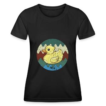 Badeente Retro - Frauen Funktions-T-Shirt - Schwarz - Vorne - AI Model Female 172 light (172cm)