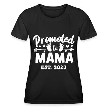 Promoted to Mama 2023 funny Mother Mom Sayings - Women's Functional T-Shirt - black - Front - AI Model Female 172 light (172cm)