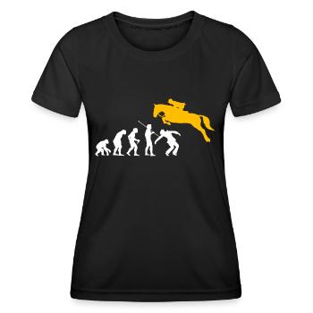 Funny Springreiten Pferd Reiter Pferd Springreiter - Frauen Funktions-T-Shirt - Schwarz - Vorne - AI Model Female 172 light (172cm)