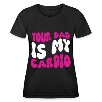 Les femmes groovy plaisantent sur votre père est mon cardio - T-shirt sport Femme - noir - Devant - AI Model Female 172 light (172cm)