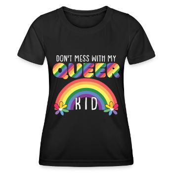 Ne plaisante pas avec mon enfant queer - T-shirt sport Femme - noir - Devant - AI Model Female 172 light (172cm)